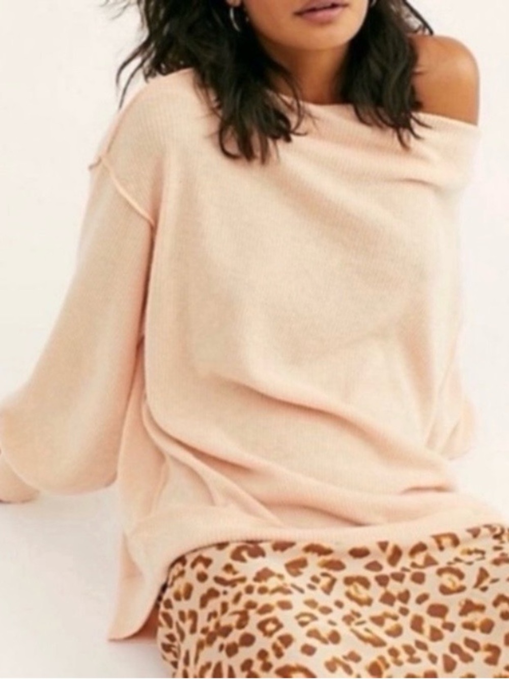 Free People Main Squeeze Hacci Oversized Thermal In Nectar